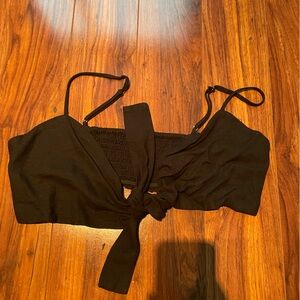 Eight Paris Black Tie Front Crop Top